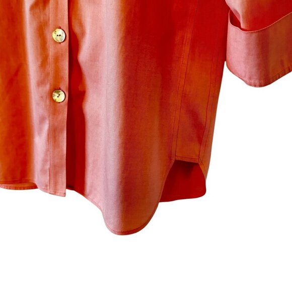 Foxcroft Pandora Heritage Tunic Button Down Non Iron Peach Sorbet Color Size 10 - Picture 3 of 10